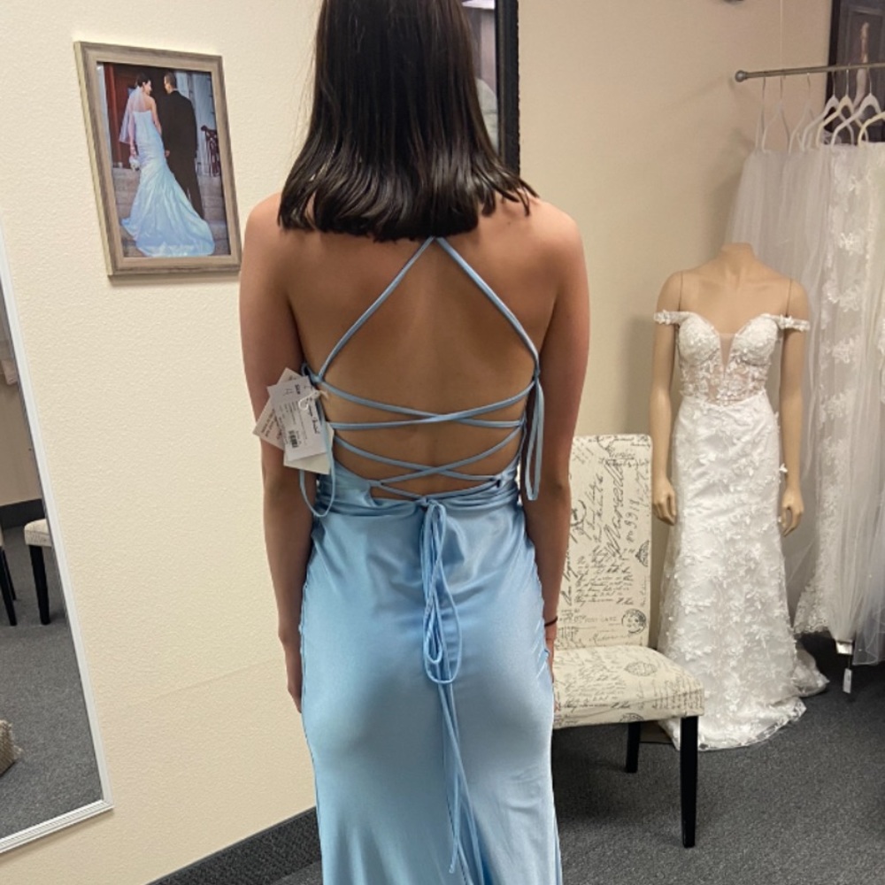Light blue long forms dress